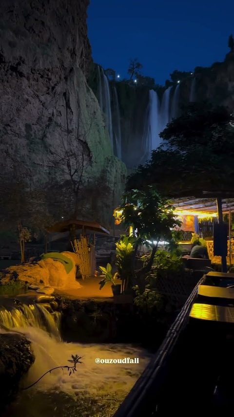 Les cascades d'Ouzoud la nuit